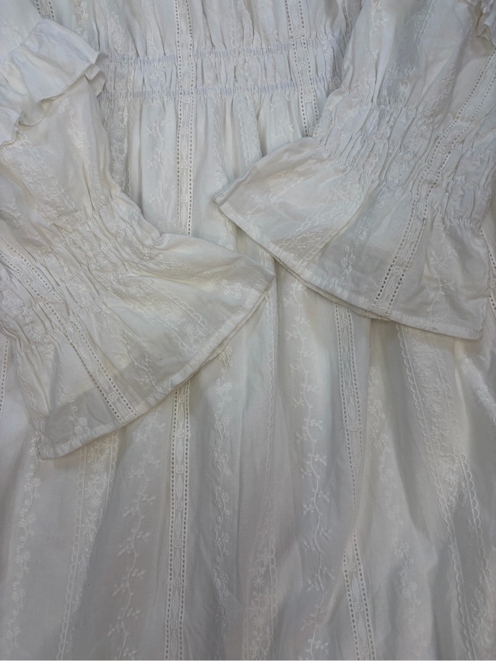 Ivy City Co White Embroidered Prairie Maxi Dress Cottagecore Victorian XXL - Picture 7 of 14